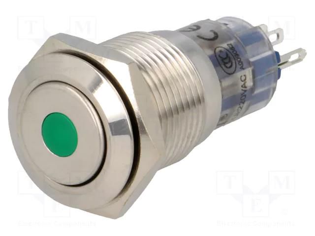 Switch: vandal resistant; Pos: 2; SPDT; 0.5A/220VAC; 1A/24VDC; IP67 ONPOW V16-11D-12G-S