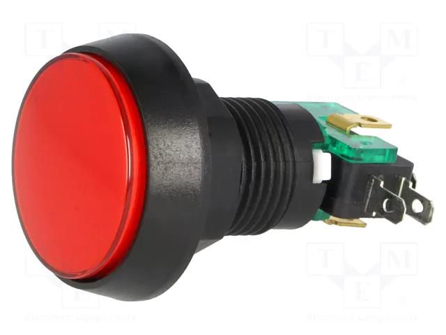 Switch: push-button; Pos: 2; SPDT; 10A/250VAC; ON-(ON); Illumin: LED HIGHLY ELECTRIC VAQ-9-10-24-R