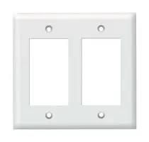 WALLPLATE, TELECOM/MODULAR, DOUBLE GANG MWP500D-WT