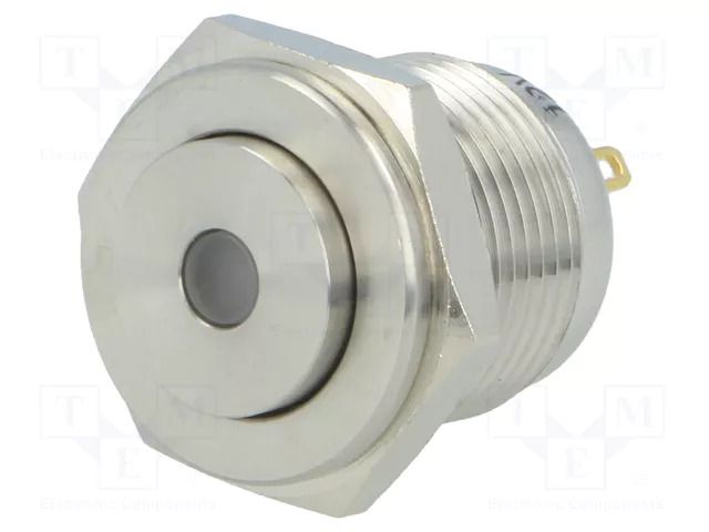 Switch: vandal resistant; Pos: 2; SPST-NO; 2A/36VDC; IP65; OFF-(ON) ONPOW V16-10S-12G-S