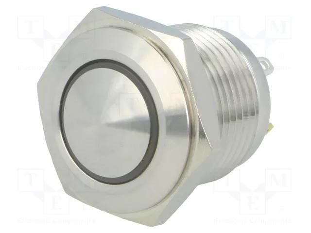 Switch: vandal resistant; Pos: 2; SPST-NO; 2A/36VDC; IP65; OFF-(ON) ONPOW V16-10N-12W-S