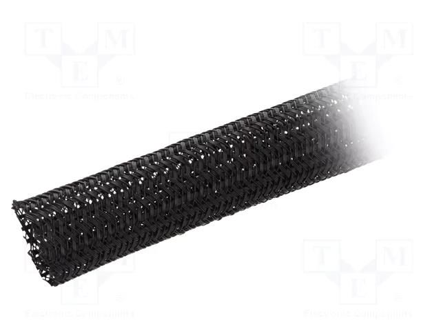Braid; ØBraid : 25.4mm; polyester; black; UL94V-0; incised ALPHA WIRE G1301IN-BK005