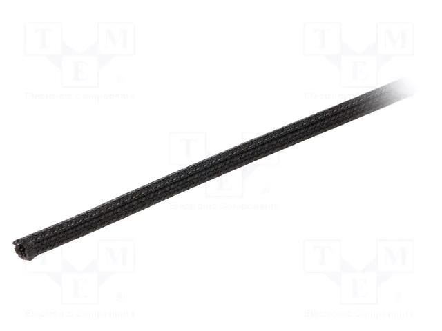 Braid; ØBraid : 3.18mm; polyester; black; UL94V-0; incised ALPHA WIRE G1301/8-BK004