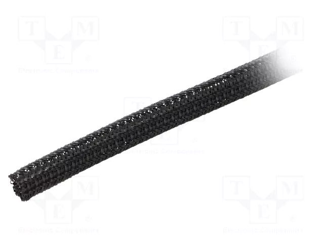 Braid; ØBraid : 6.35mm; polyester; black; UL94V-0; incised ALPHA WIRE G1301/4-BK007