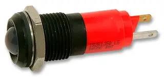 LED, M14, 24VDC, BLK CHROME, HE-RED 192B1350