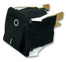 ROCKER SWITCH, DPST, BLACK, I/O K2ABHAAAAR