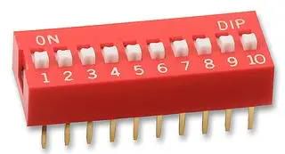 DIP SWITCH, 10POS, SPST-NO, SLIDE, TH MCNDS-10V