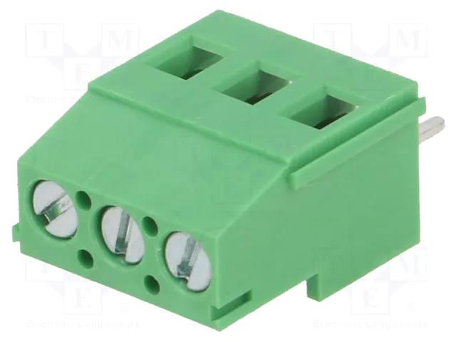 PCB terminal block; angled 90°; 5mm; ways: 3; on PCBs; 2.5mm2; 16A ADAM TECH EB147A-03-C