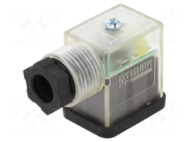 Connector: valve connector; plug; form B; 10mm; female; PIN: 3; 24V MURRELEKTRONIK 7000-29565-0000000
