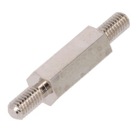 Prisukama tarpinė įvorė; 40 mm; Išorinis sriegis: M2,5; šešiakampė; plienas 422X40