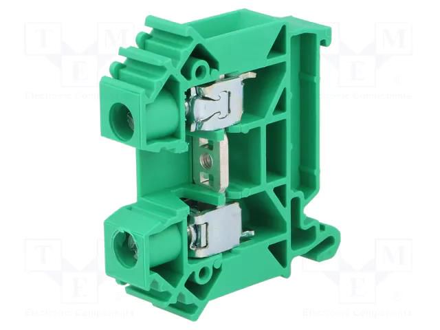 Splice terminal: rail; 57A; 1kV; screw terminal; green; polyamide POKÓJ ZUG-10-GN