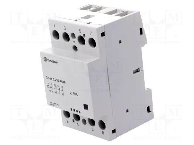 Contactor: 4-pole installation; 40A; 230VAC,230VDC; IP20; 22 FINDER 22.44.0.230.4610