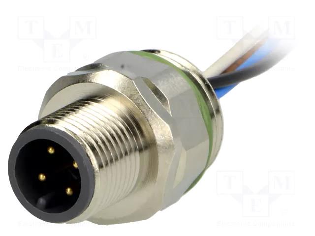 Connector: M12; socket; PIN: 4; male; cables; Thread: M16x1,5; 0.5m CONEC 43-01015