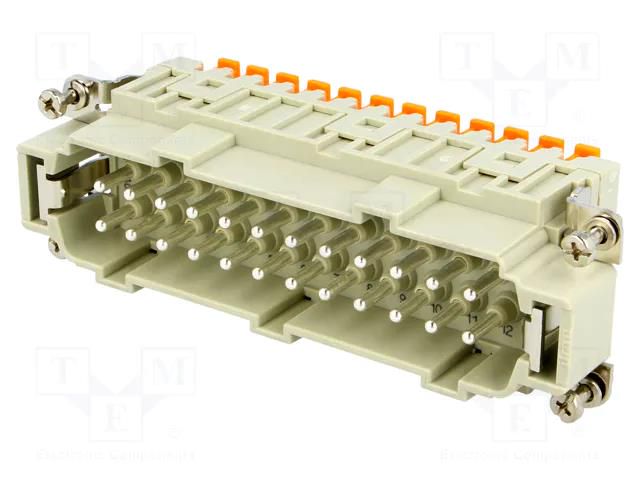 Connector: HDC; contact insert; male; CSH; PIN: 24; 24+PE; 16A; 400V ILME CSHM24