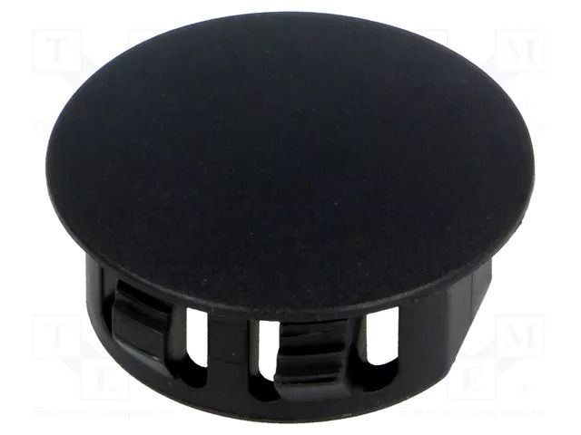 Stopper; H: 10.6mm; Flange dia: 25.6mm; black; polyamide; UL94V-2 FIX&FASTEN FIX-M22U