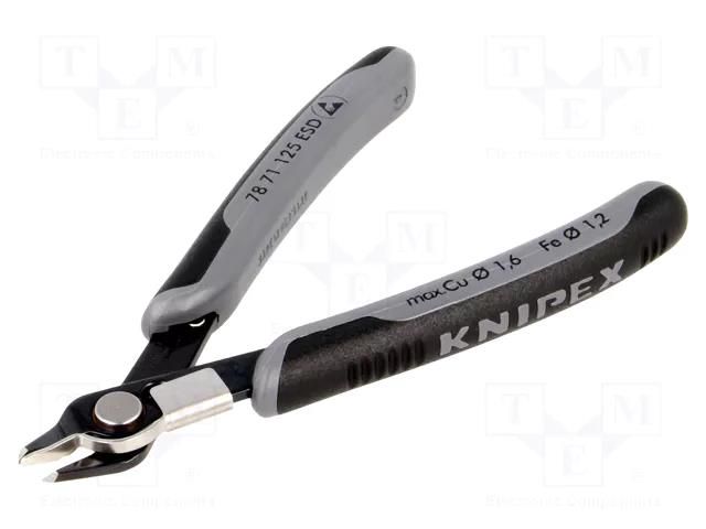 Pliers; side,cutting,precision; ESD; 125mm; without chamfer KNIPEX KNP.7871ESD