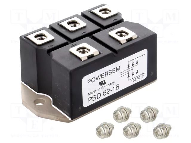 Bridge rectifier: three-phase; Urmax: 1.6kV; If: 88A; Ifsm: 750A POWERSEM PSD82/16