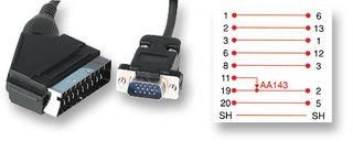 21 PIN SCART TO 15 PIN HD PLUG PSG00969