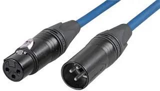 LEAD, XLR PLG-SKT, BLUE, 3M CABLE 3M BLUE