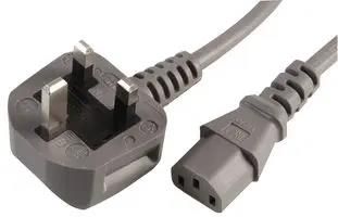 POWER CORD, UK-IEC 60320 C13, 3M, GREY PE01068