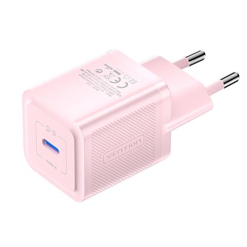 Wall charger, Vention, FEPP0-EU, USB-C, 20W, GaN (pink), Vention FEPP0-EU