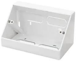 ANGLED BACK BOX, DOUBLE GANG, WHITE 3LAG2