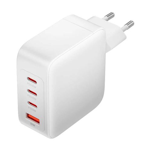 Wall charger, Vention, FEIW0-EU,  3xUSB-C, USB- A, 140W/140W/30W/18W, GaN (white), Vention FEIW0-EU