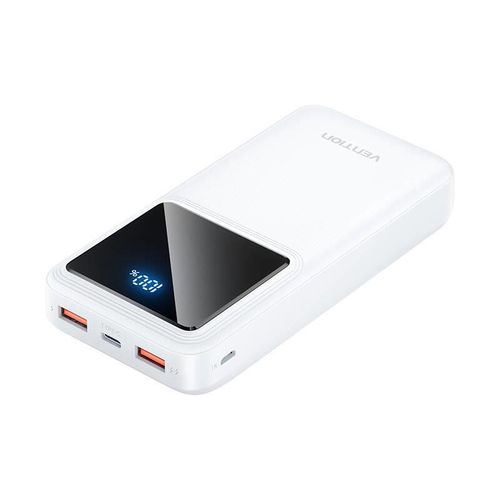 Powerbank, Vention, FHLW0, 20000mAh, Micro-USB, USB-C, 2xUSB-A, 22.5W (white), Vention FHLW0