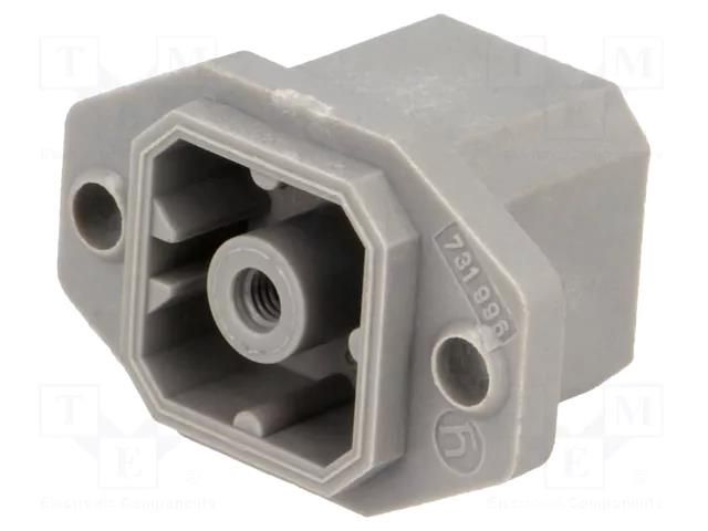 Connector: rectangular; G; socket; male; PIN: 4; 6A; 250V; IP65; grey HIRSCHMANN G30E3M-GR