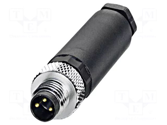 Connector: M8; male; PIN: 3; 4A; 60V; straight; for cable; plug PHOENIX CONTACT SACCM8MSSW