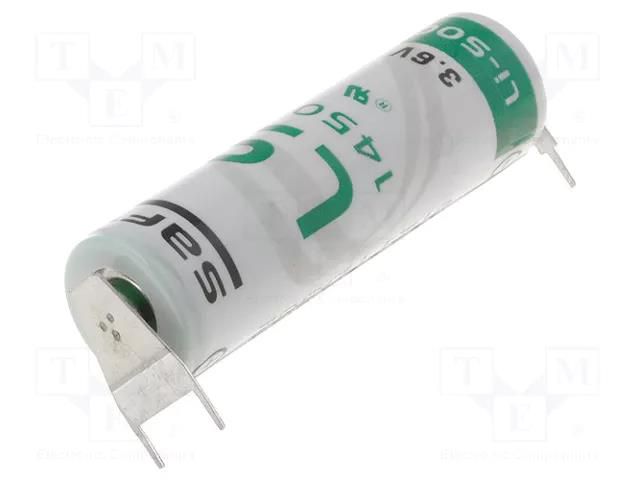 Battery: lithium; 14500; 3.6V; 2600mAh; non-rechargeable SAFT SAFT-LS14500PF