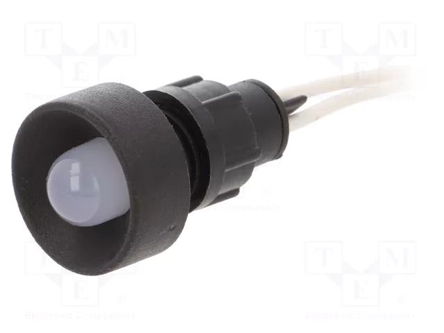 Indicator: LED; recessed; white; 230VAC; Ø13mm; IP20; cables; 300mm ELPROD LKS220-W