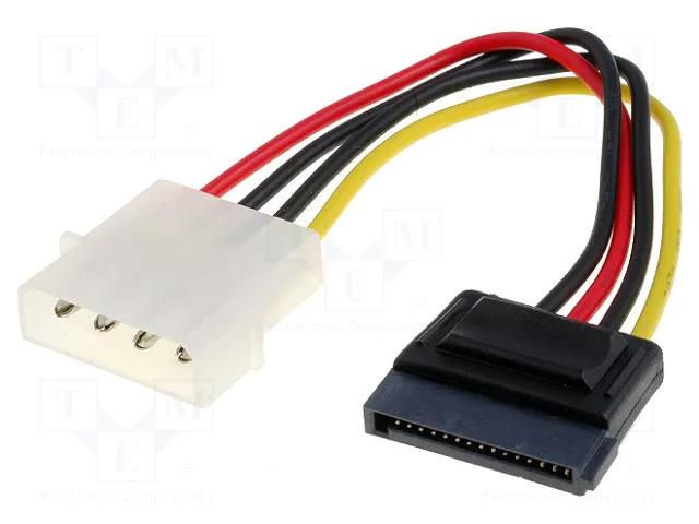 Adapter; Molex male,SATA plug; 0.15m Goobay SATA-PS-15