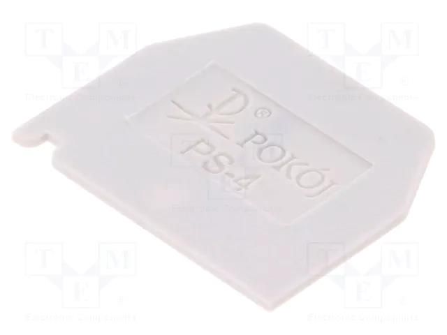 End plate; grey; polyamide; 1mm POKÓJ PS-4-GY