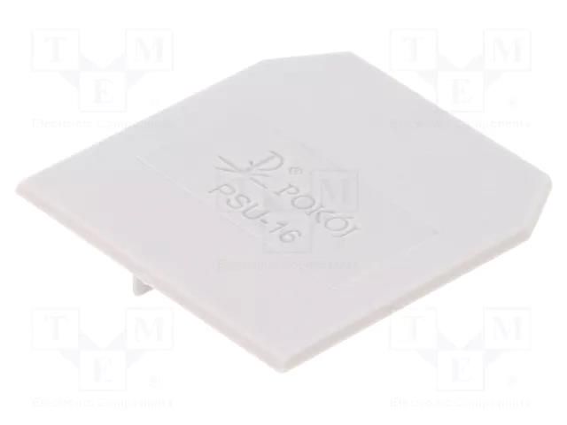 End/partition plate; grey; Width: 1.5mm; polyamide; -25÷100°C POKÓJ PSU-16-GY