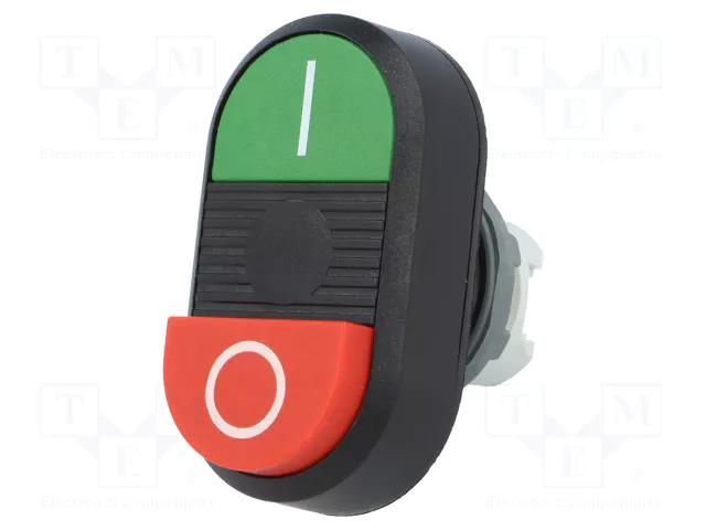 Switch: double; 22mm; Stabl.pos: 1; green/red; none; IP66; MPD; Pos: 2 ABB MPD13-11B