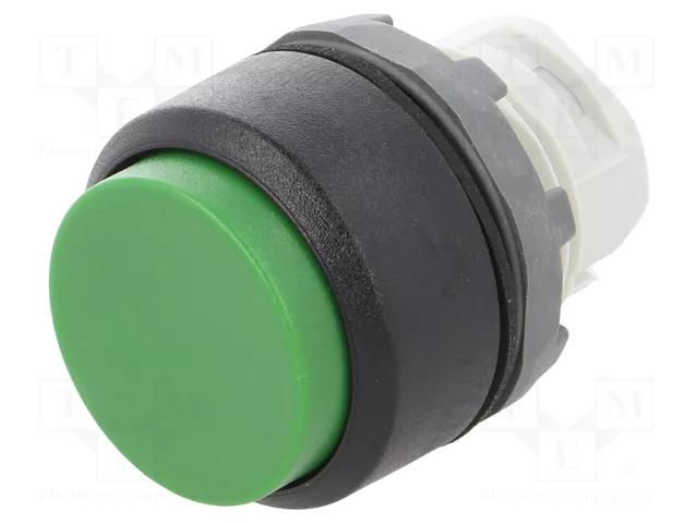 Switch: push-button; 22mm; Stabl.pos: 1; green; none; IP66; MPI ABB MP3-10G