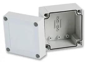 BOX, GREY LID, 100X100X75MM PC 95/75 HG ENCLOSURE