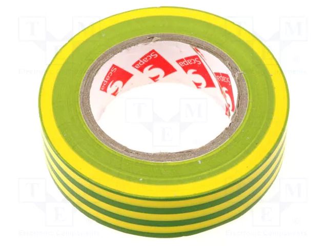 Tape: electrical insulating; W: 15mm; L: 10m; Thk: 0.13mm; PVC film SCAPA SCAPA-2702-15YG