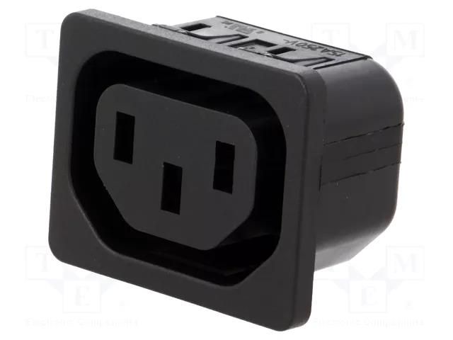 Connector: AC supply; socket; female; 10A; 250VAC; C13 (F); 6600-4 SCHURTER 6600.4110