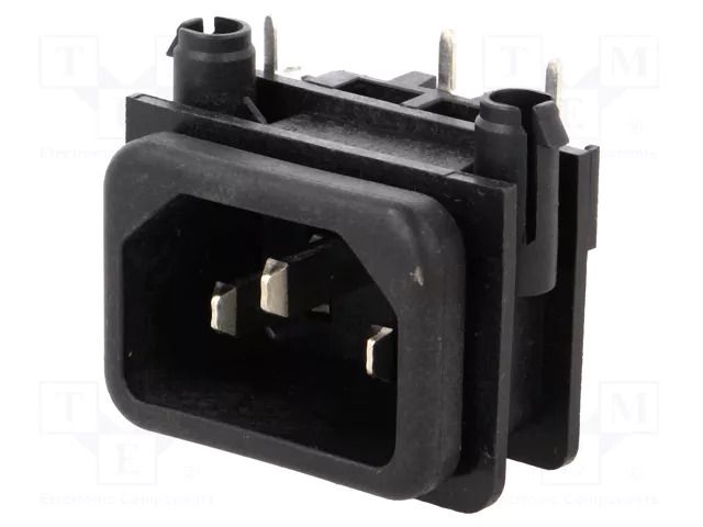 Connector: AC supply; socket; male; 10A; 250VAC; C14 (E); IEC 60320 SCHURTER GSF1.1202.31