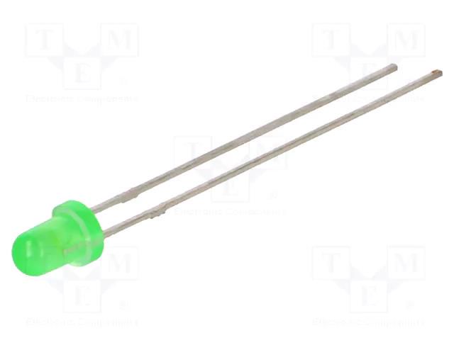 LED; green; 3mm; 25÷85mcd; 85°; Front: convex; 2.1÷2.6VDC LITEON LTL1NHKGD