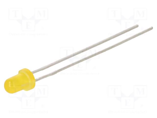 LED; yellow; 3mm; 65mcd; 60°; Front: convex; 2÷2.5VDC; No.of term: 2 LITEON LTL1NHSH6D