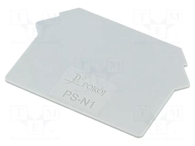 End plate; grey; polyamide; 1mm POKÓJ PS-N1-GY