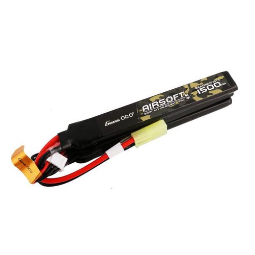 Gens ace 25C 1500mAh 3S1P 11.1V Nunchuck 3X Airsoft Gun Lipo Battery with mini Tamiya Plug, Gens ace GEA15003S25T3