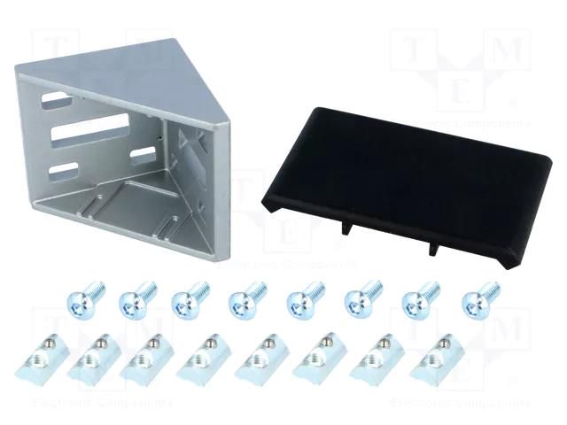 Angle bracket; for profiles; Width of the groove: 6mm; Size: 60mm FATH FA-093W601S01