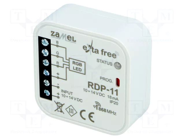 RGB controller; Smart Home; flush mount; 10÷14VDC; IP20; -10÷55°C ZAMEL RDP-11