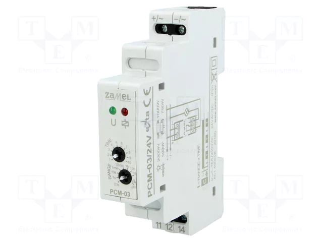 Timer; 0,1s÷10days; SPDT; 250VAC/16A; Usup: 24VAC; 24VDC; PCM; PIN: 5 ZAMEL PCM-03/24V