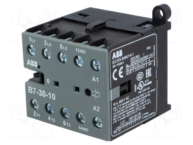 Contactor: 3-pole; NO x3; Auxiliary contacts: NO; 48VAC; 7A; B7 ABB B7-30-10-03