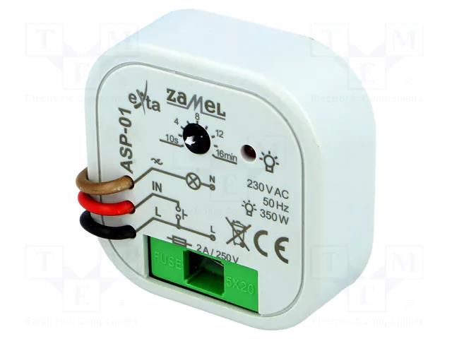 Staircase timer; in mounting box; 230VAC; IP20; -20÷45°C ZAMEL ASP-01